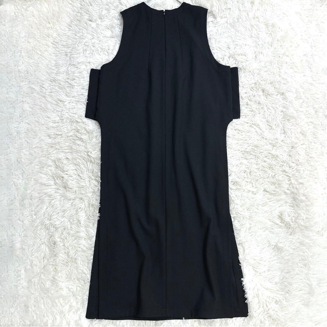 極美品 LOHEN 黒 ローヘン サイドスリット ロングジレ ワンピース