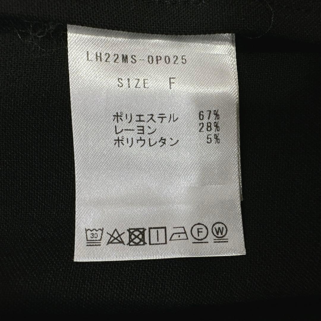 極美品 LOHEN 黒 ローヘン サイドスリット ロングジレ ワンピース