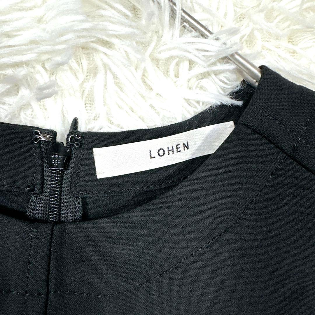 極美品 LOHEN 黒 ローヘン サイドスリット ロングジレ ワンピース