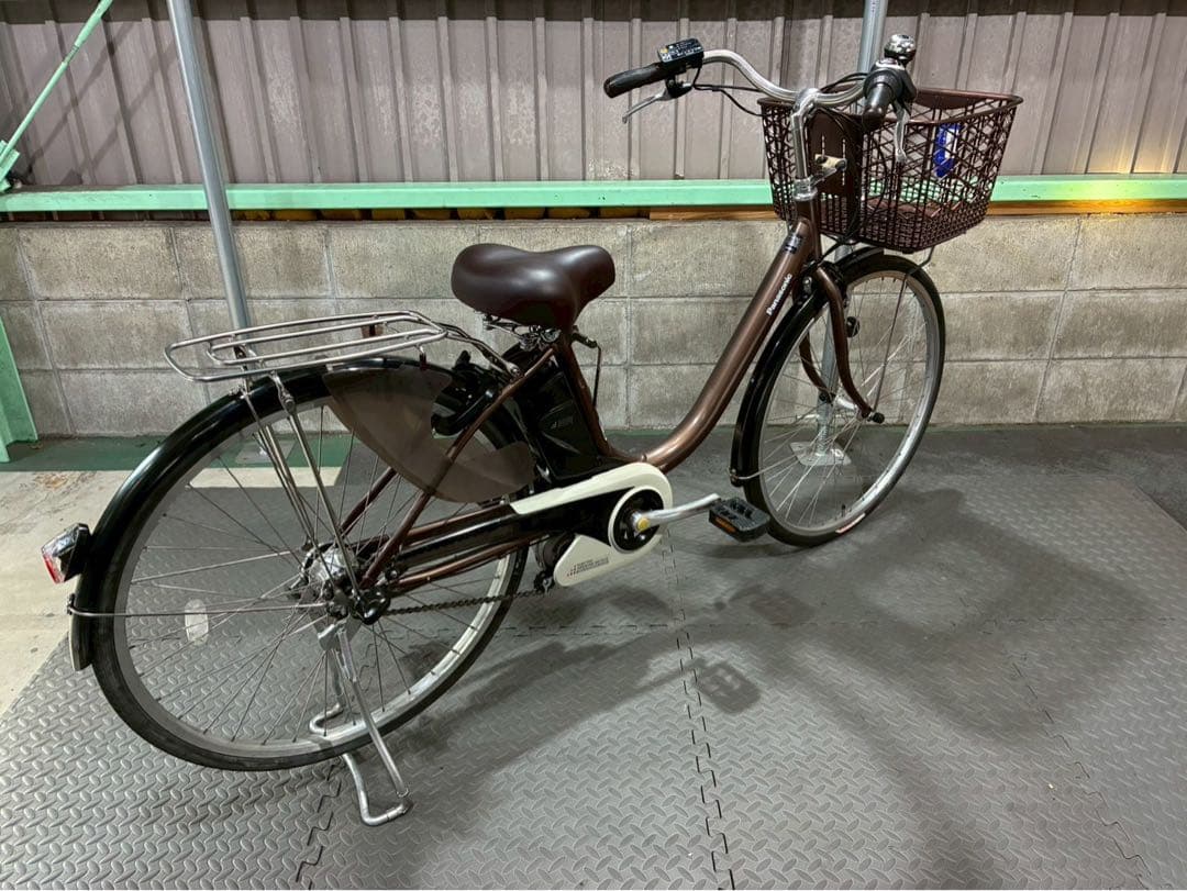 №8634電動自転車パナソニック ビビDX 26インチ　ブラウン