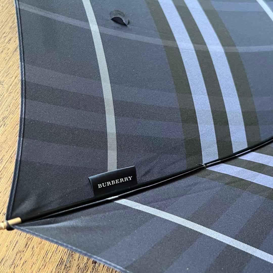 Burberry バーバリー 長傘 レディース ネイビー 保存袋付き