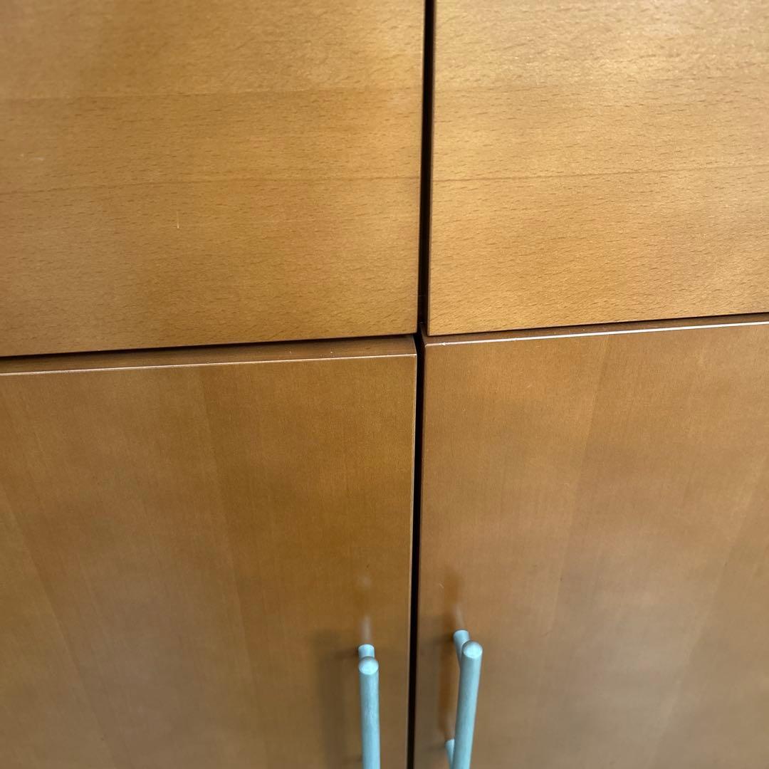 コスガ　食器棚 ガラス扉付き カップボード　キャビネット　木製　ブラウン