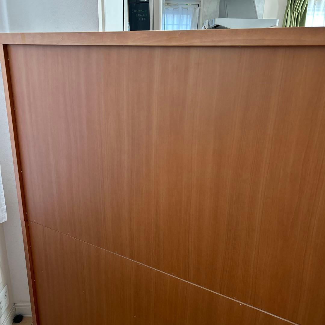 コスガ　食器棚 ガラス扉付き カップボード　キャビネット　木製　ブラウン