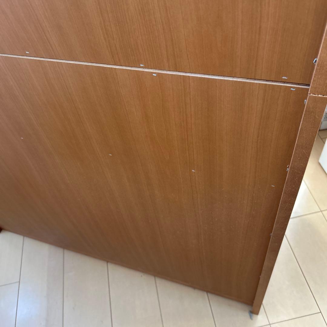 コスガ　食器棚 ガラス扉付き カップボード　キャビネット　木製　ブラウン