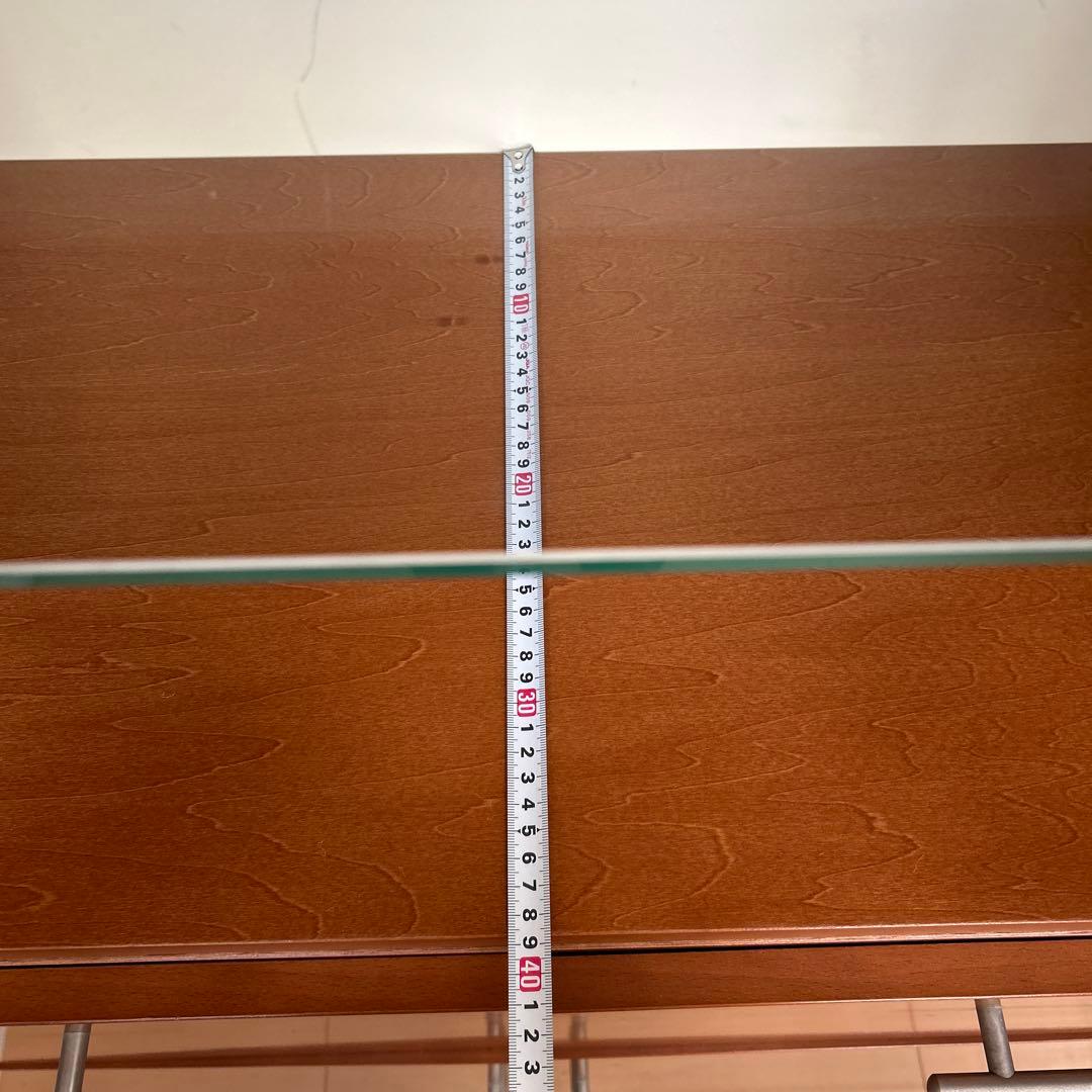 コスガ　食器棚 ガラス扉付き カップボード　キャビネット　木製　ブラウン