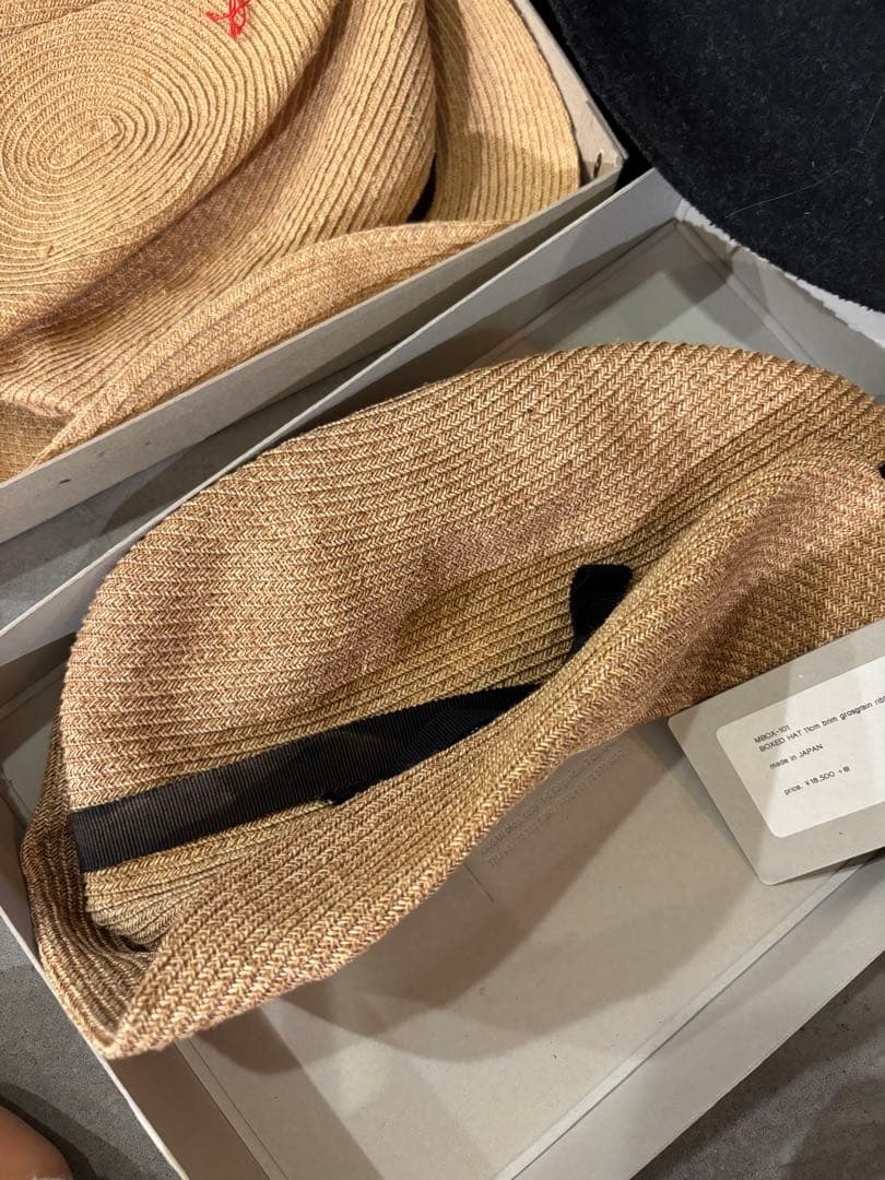 マチュアーハ mature.ha ボックスハット 夏 麦わら2点 秋冬グレー1点