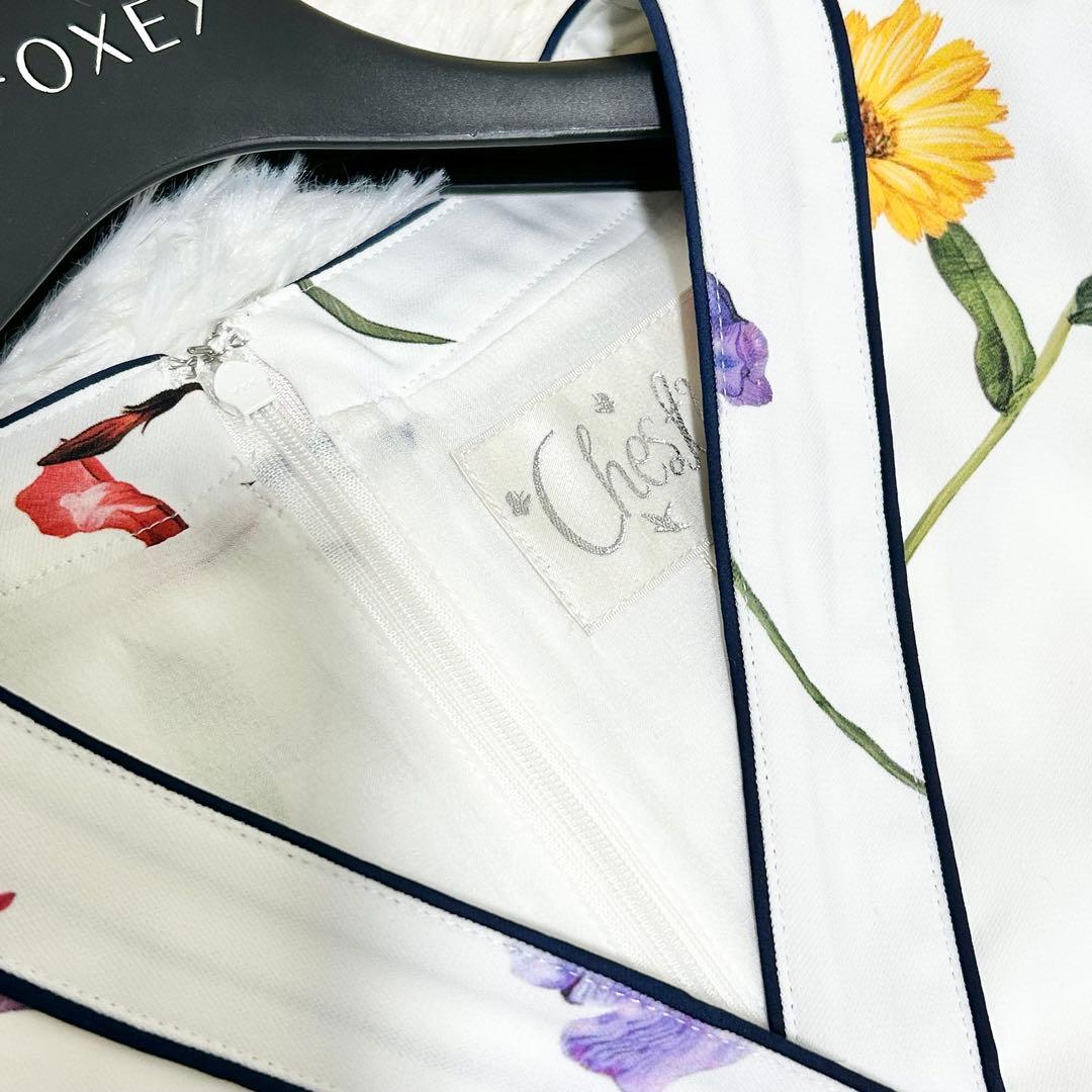 【試着のみ極美品】Chesty カシュクールフラワーワンピース リボンベルト