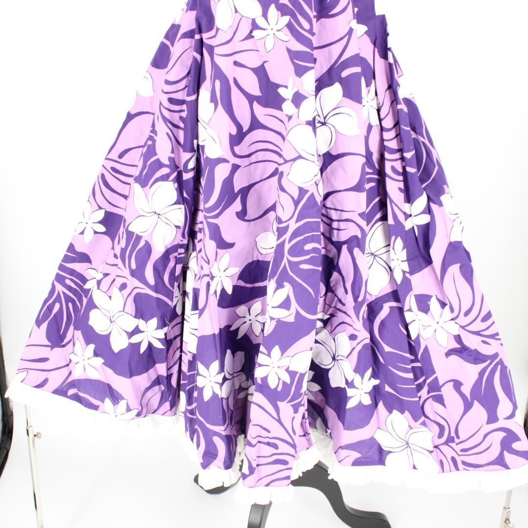 【フラダンス用衣装】HULAGIRLS パープル フリル付き ワンピース ドレス