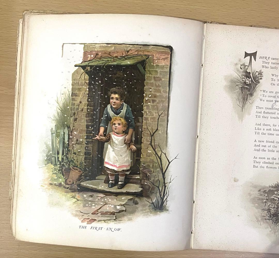 No.448希少 古書 洋書 絵本 児童書　アンティーク　ビクトリア　詩集　童謡