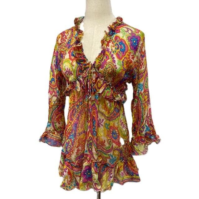 ドルガバ シルク 総柄 ブラウス 花柄ブラウス