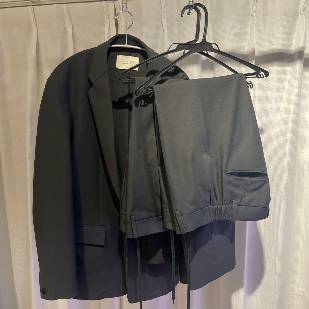 PUBLIC TOKYO ダークグレーセットアップ パンツ2本