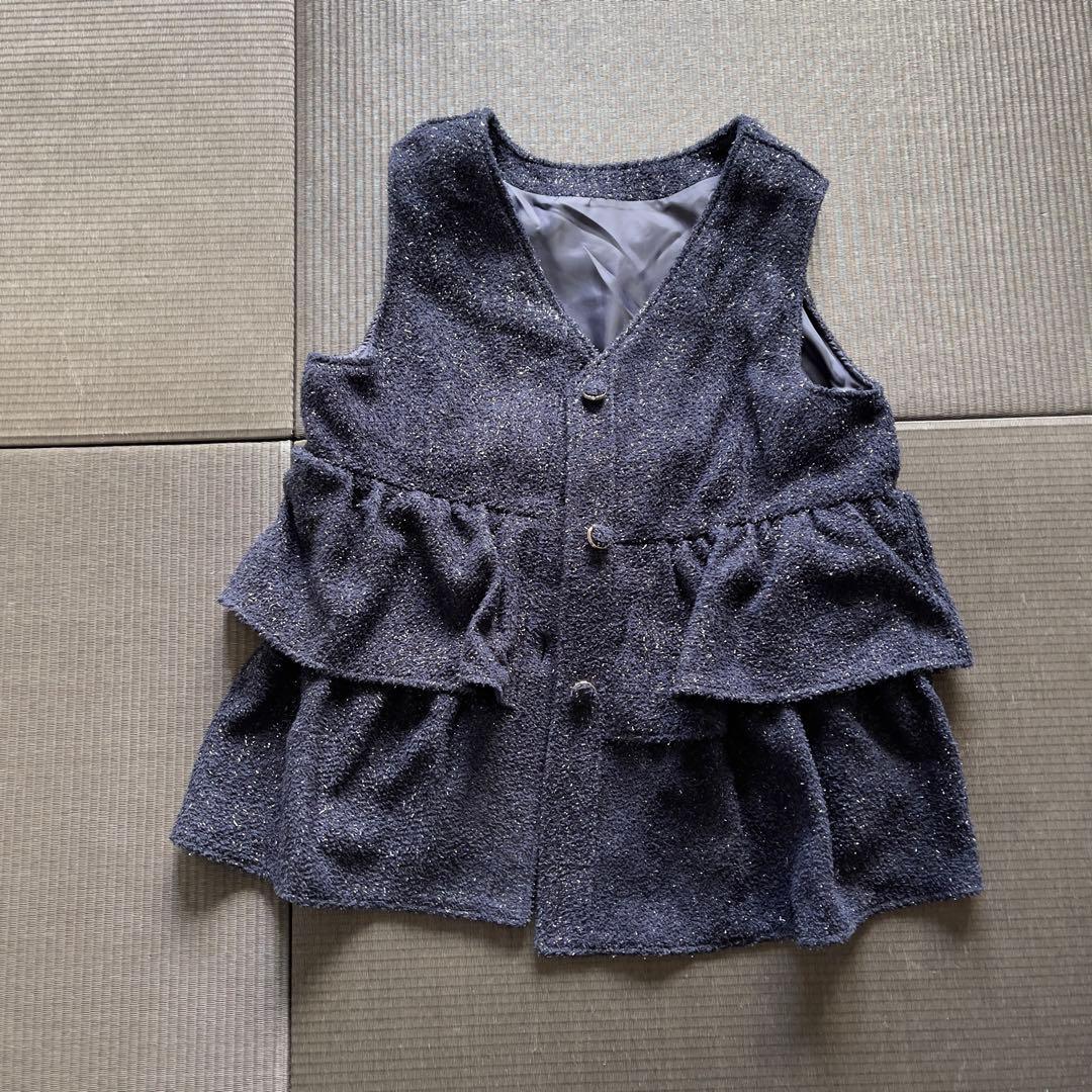 新品タグ付き 3WAYフリルツイードジレ セレモニー 卒業式 入学式