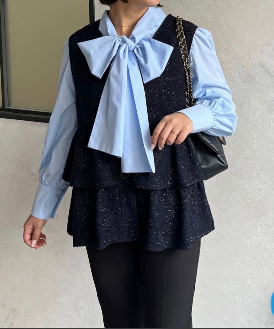 新品タグ付き 3WAYフリルツイードジレ セレモニー 卒業式 入学式