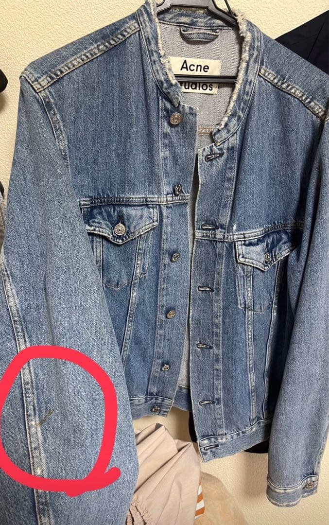 【Acne studious】BTSテテ着用　ノーカラーデニムジャケット