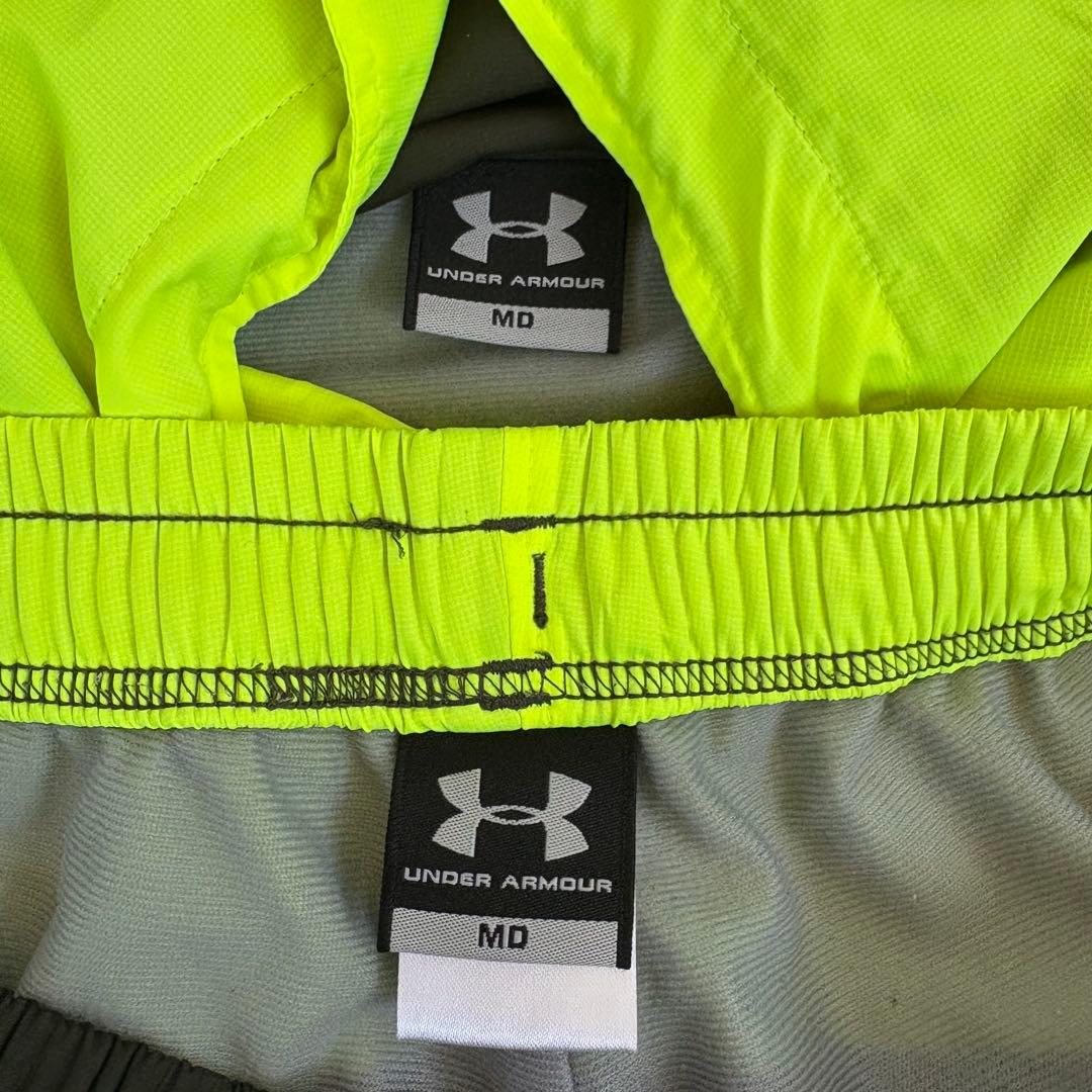 UNDER ARMOUR ウインドブレーカー　セットアップ　裏起毛　蛍光イエロー