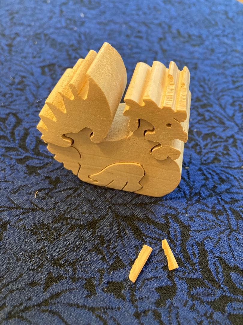 神戸作家手作り 木製干支12支パズル置物セット 味わい深いハンドメイド