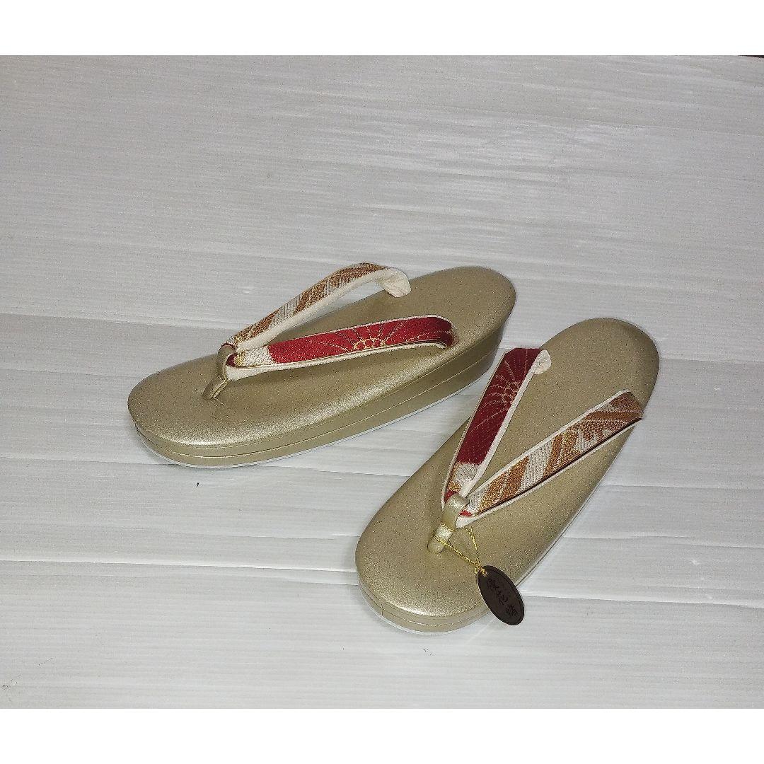 未使用　草履　バッグ　セット　正絹　優花緒　花柄　和装　日本製