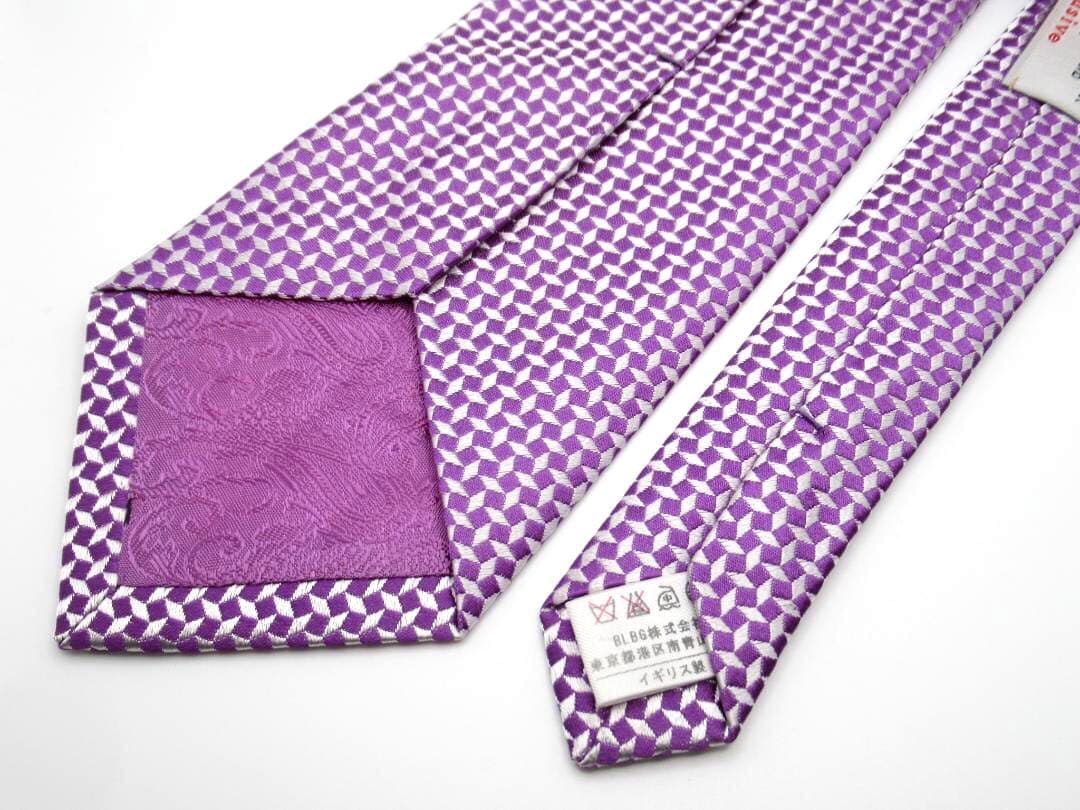 TURNBULL&ASSER ターンブル＆アッサー ネクタイ パープル×シルバー