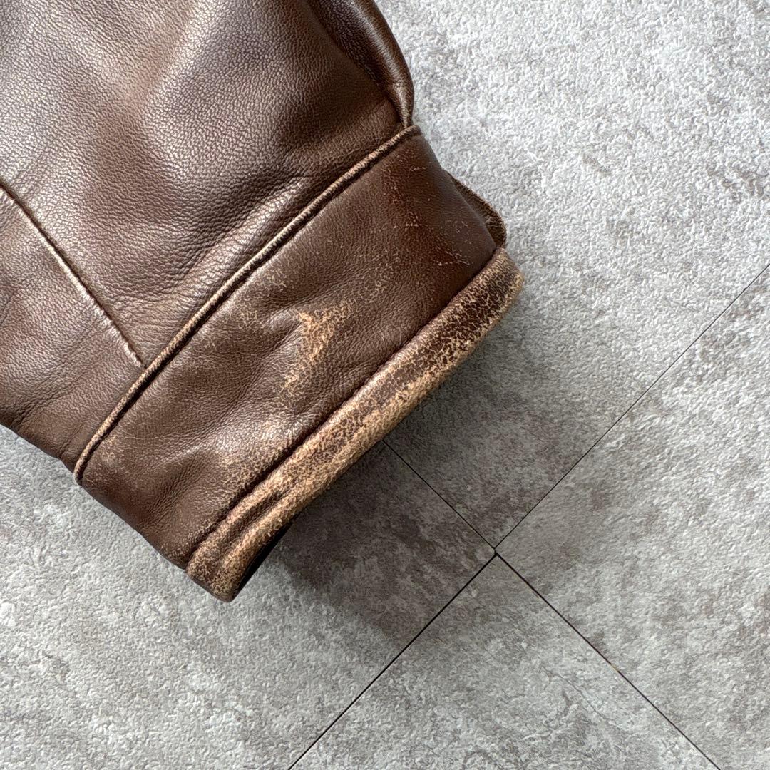 80s〜90s BALMAIN leather bomber jacket L