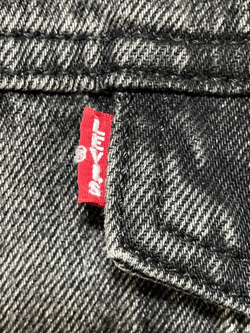 Levi's ブラックデニムジャケット XL ビックＥ　ビックサイズ