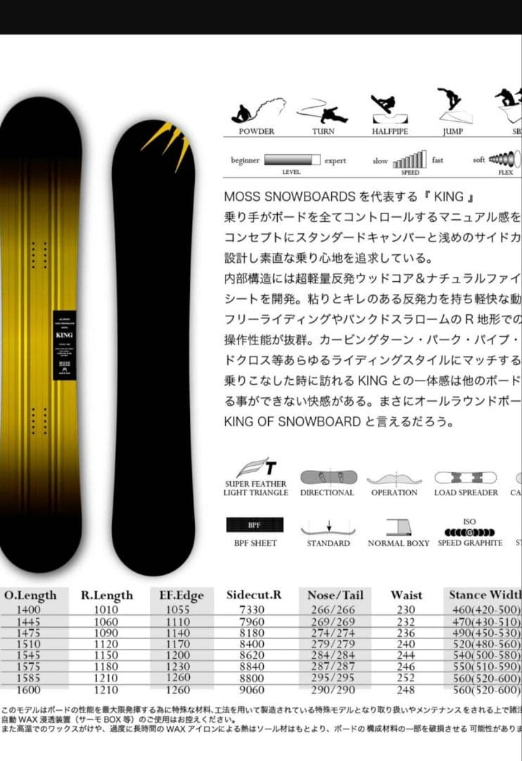 MOSS KING 157.5 23-24 美品