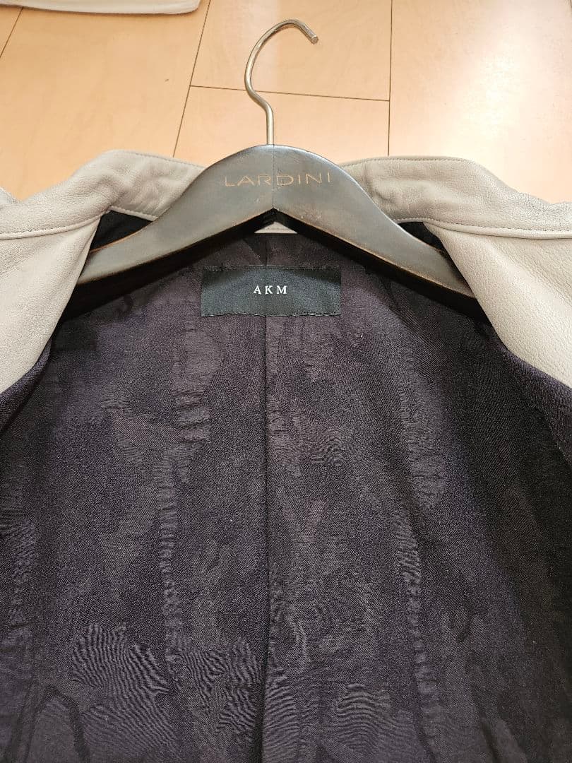 M*中様 AKM グレー シングルライダースジャケット