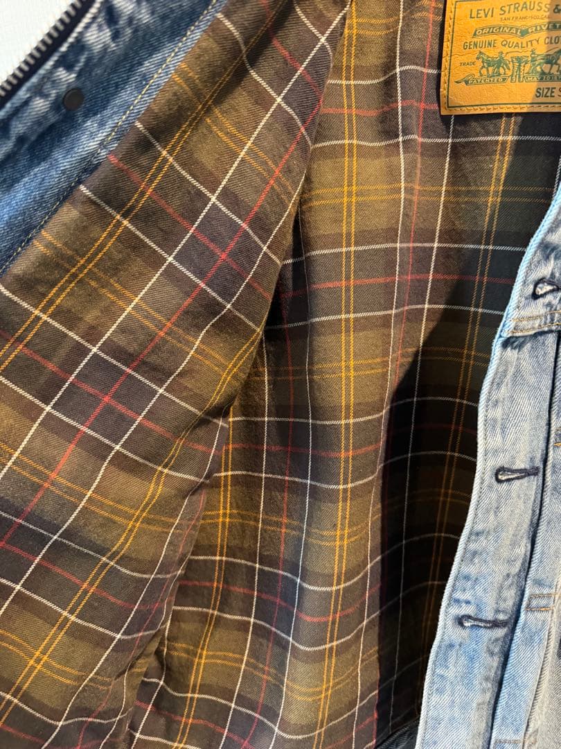 Sサイズ バブアー　リーバイス　デニムジャケット　ブルー　コーデュロイ