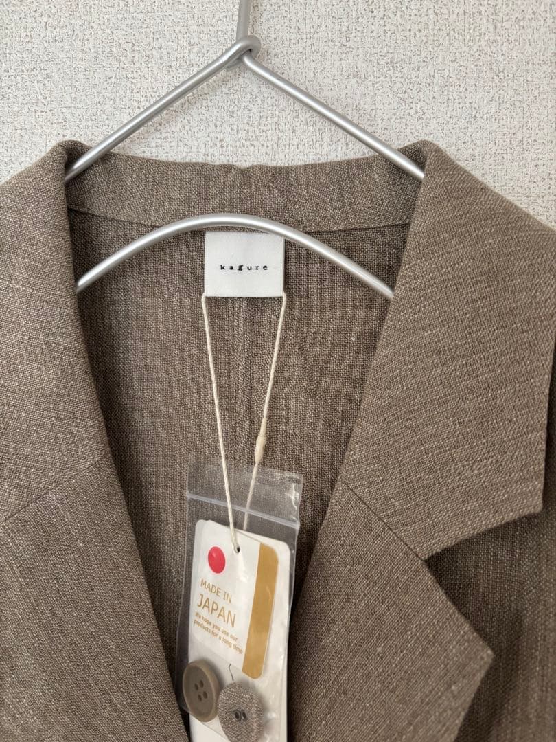 『かぐれ』リネンハーフスリーブジャケット ナチュラルfree