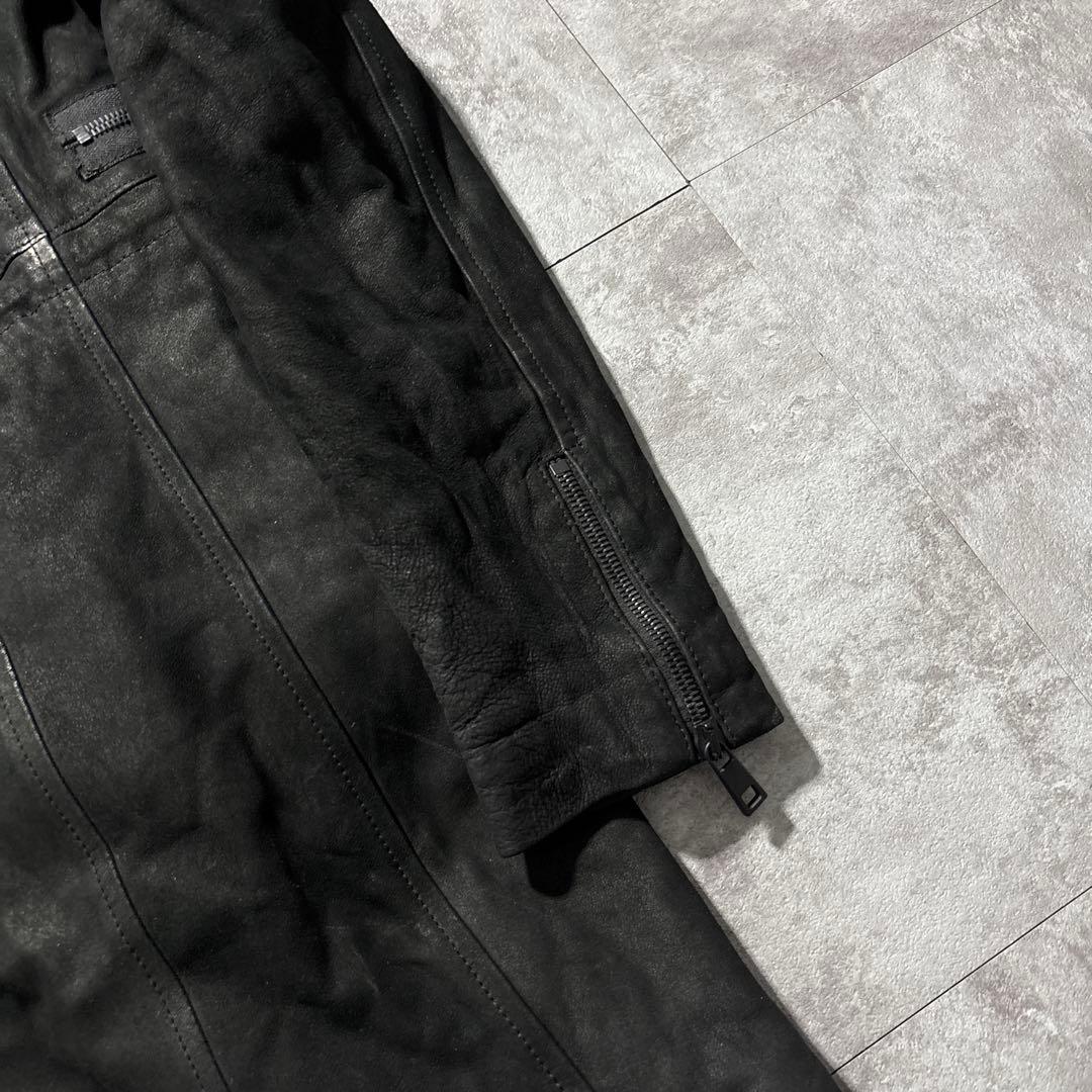 ブラック！　giorgio brato レザー　モッズコート　julius 黒