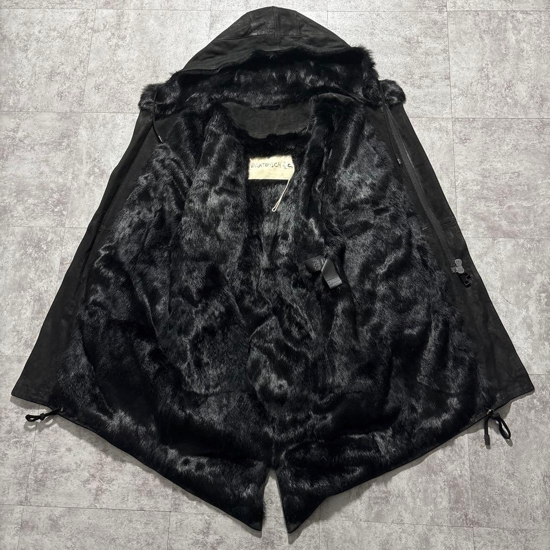 ブラック！　giorgio brato レザー　モッズコート　julius 黒