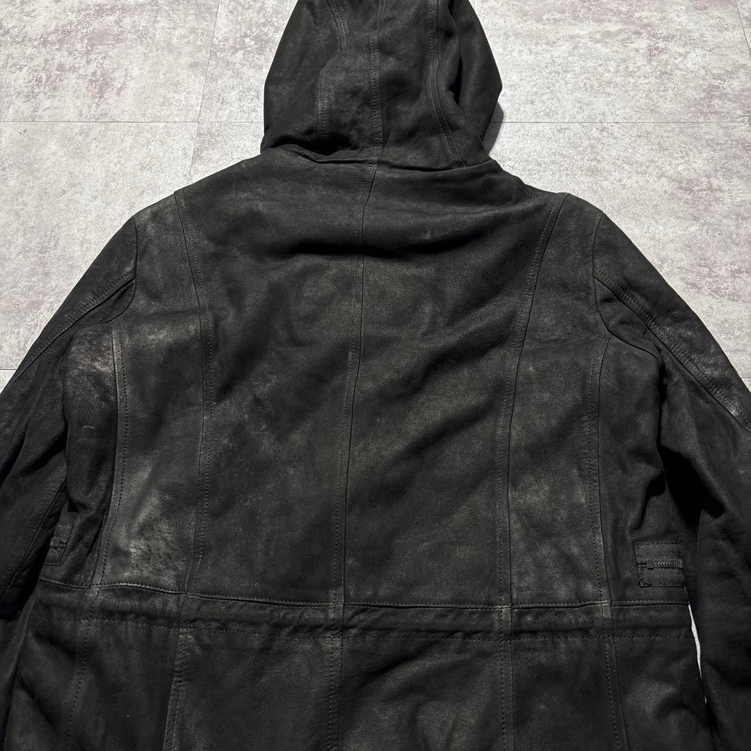 ブラック！　giorgio brato レザー　モッズコート　julius 黒