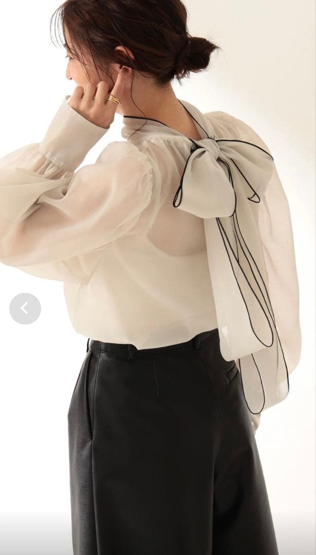 Demi-Luxe BEAMSセレモニー・フォーマルオーガンジー リボンブラウス