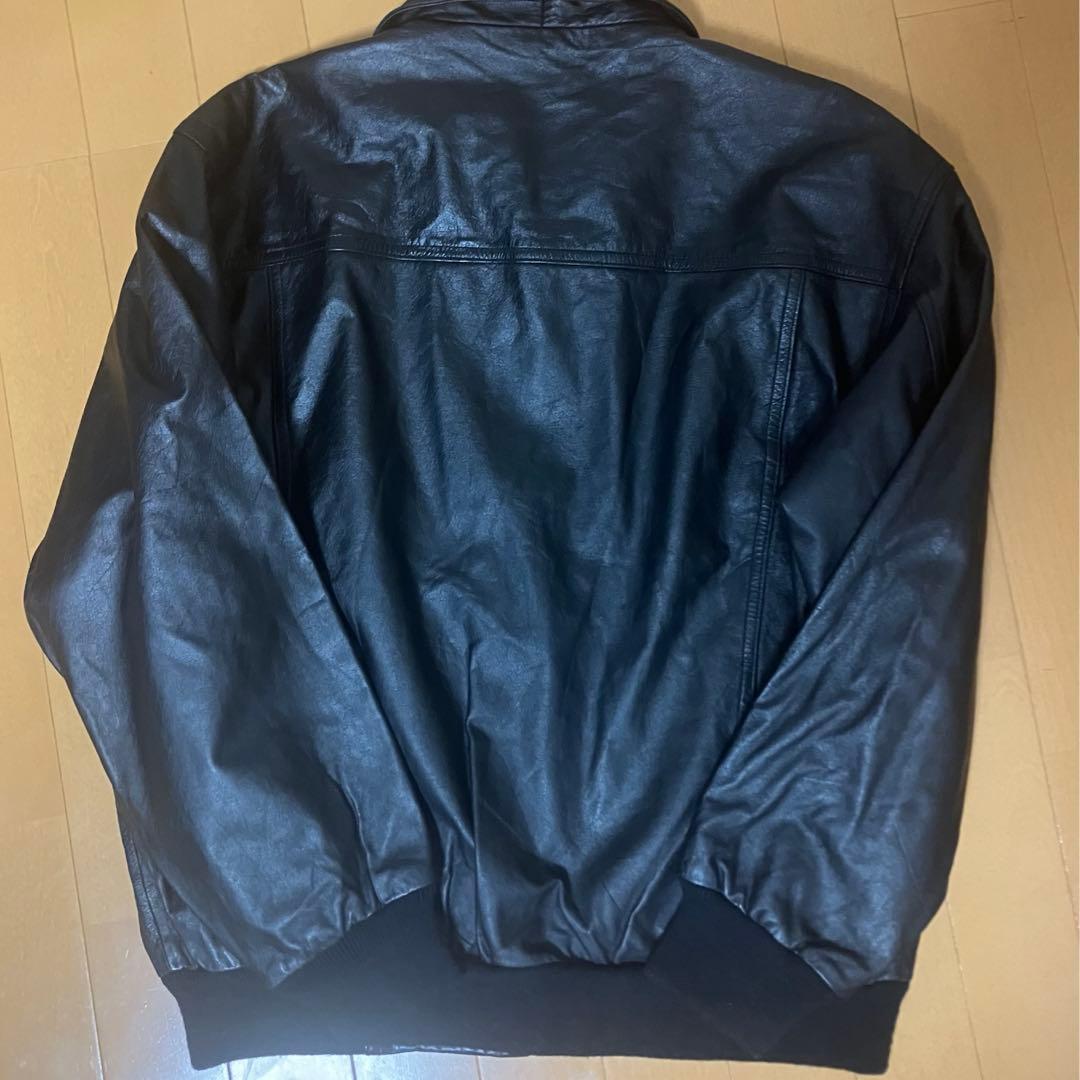 【美品】レザーヴィンテージボンバージャケット 牛革 Lサイズ