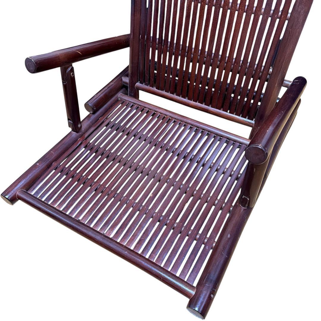 和風 木製折りたたみ座椅子 肘掛け付き2脚セット 和家具 和室 旅館家具 レトロ