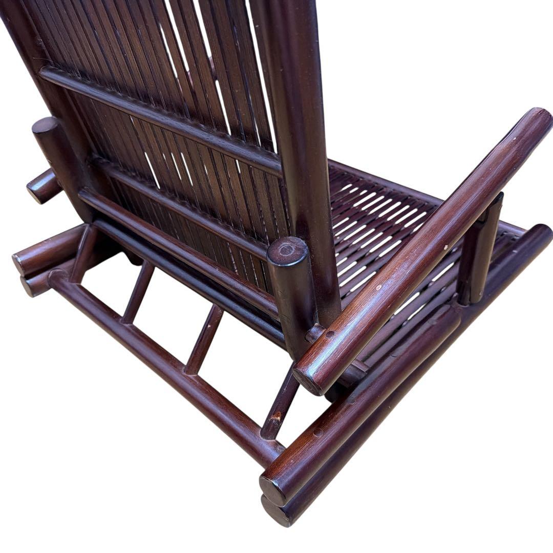 和風 木製折りたたみ座椅子 肘掛け付き2脚セット 和家具 和室 旅館家具 レトロ