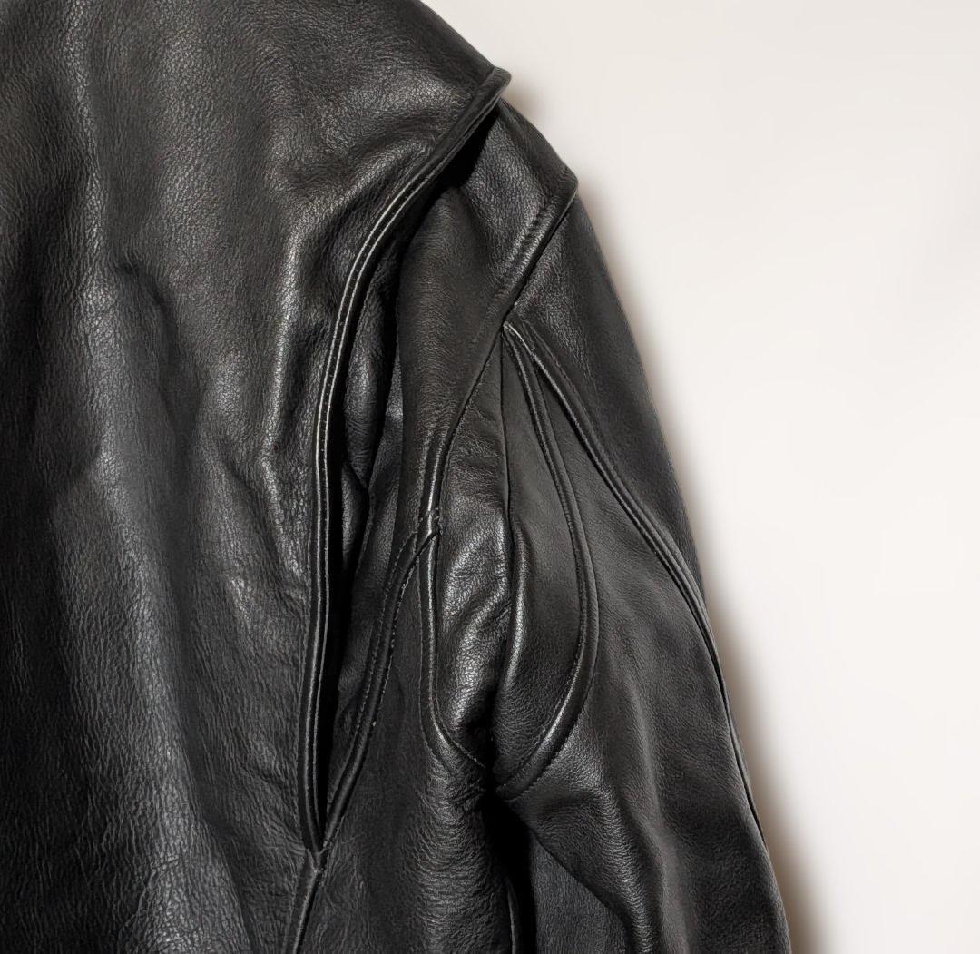 美品　WIND ARMOR　レザーライダースジャケット　ブラック　M