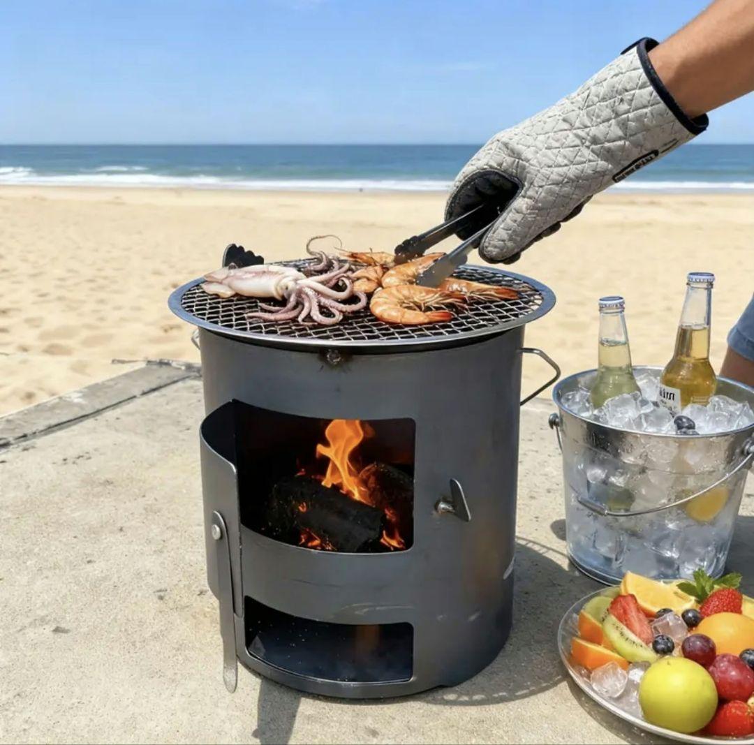 丁度よい薪ストーブ、カマド／焚き火台／軽量設計