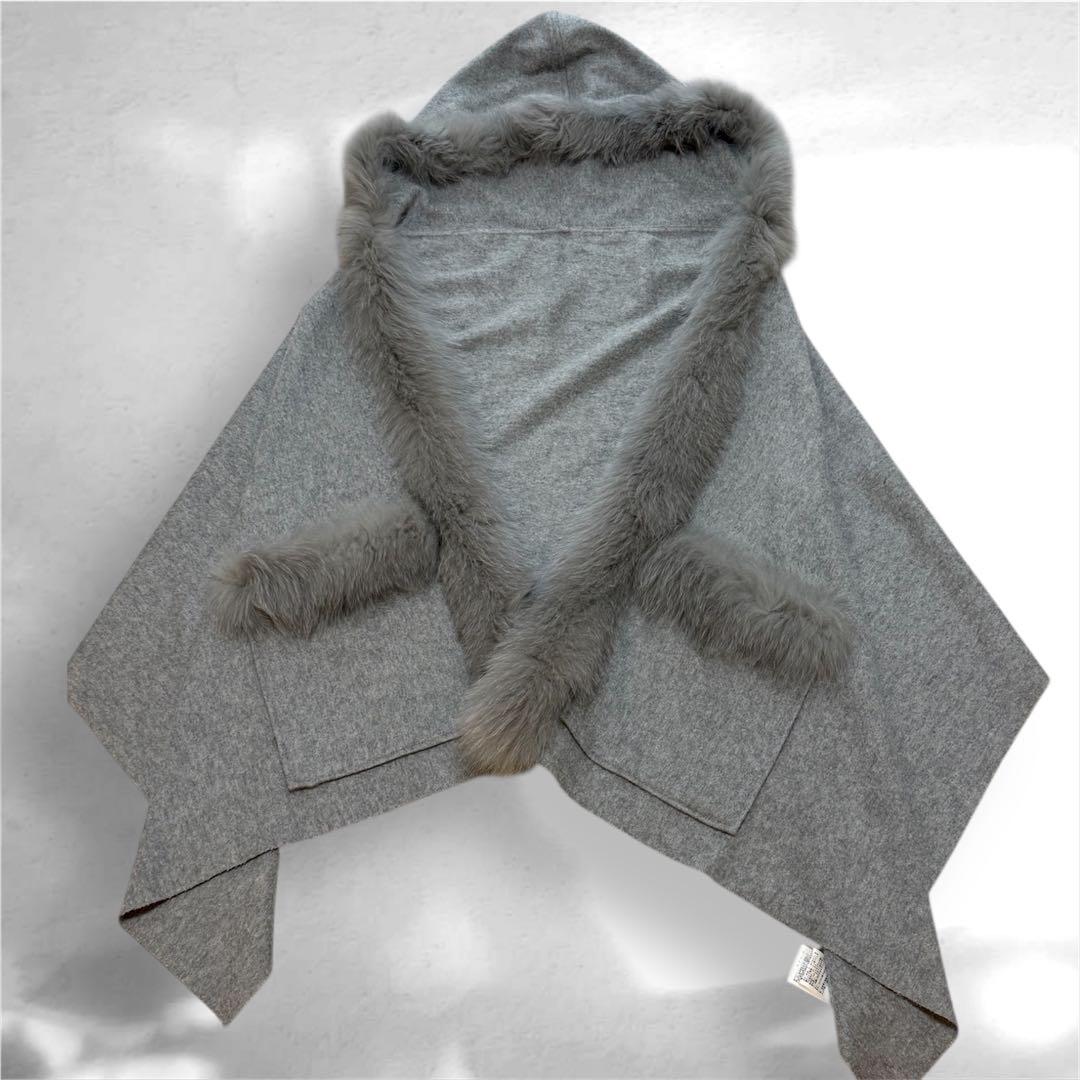 【極美品】グレースコンチネンタル フォックスファー カシミヤストール