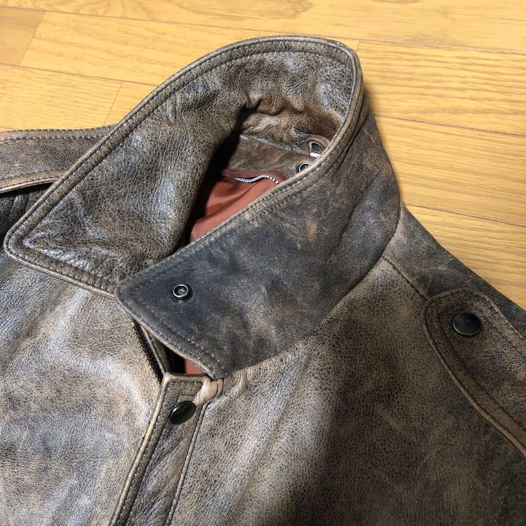 牛革 ブラウン レザージャケット Lサイズ A2 G1