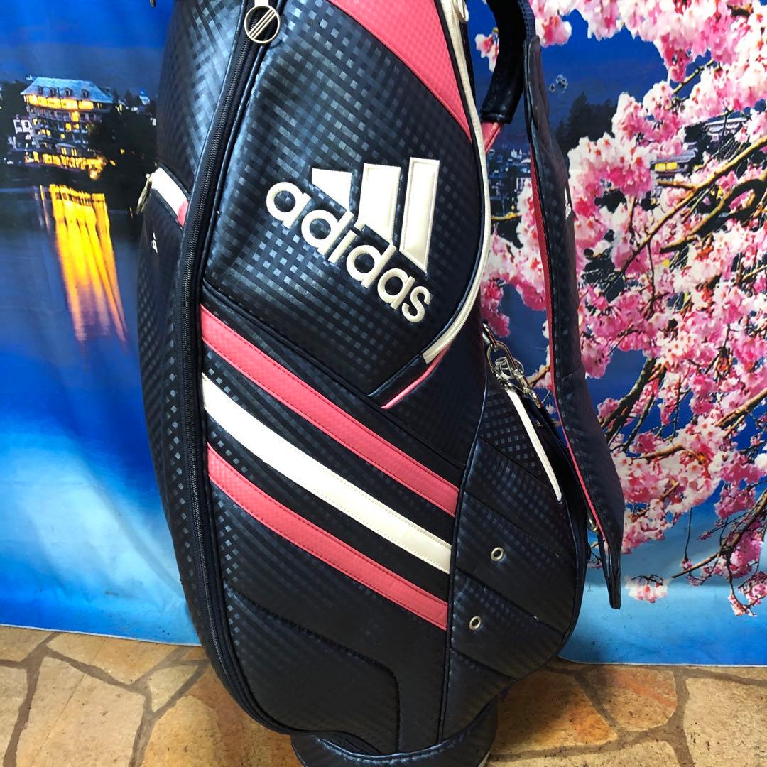 寶BV-1112 adidas アディダス キャディバッグ ネイビー/ピンク