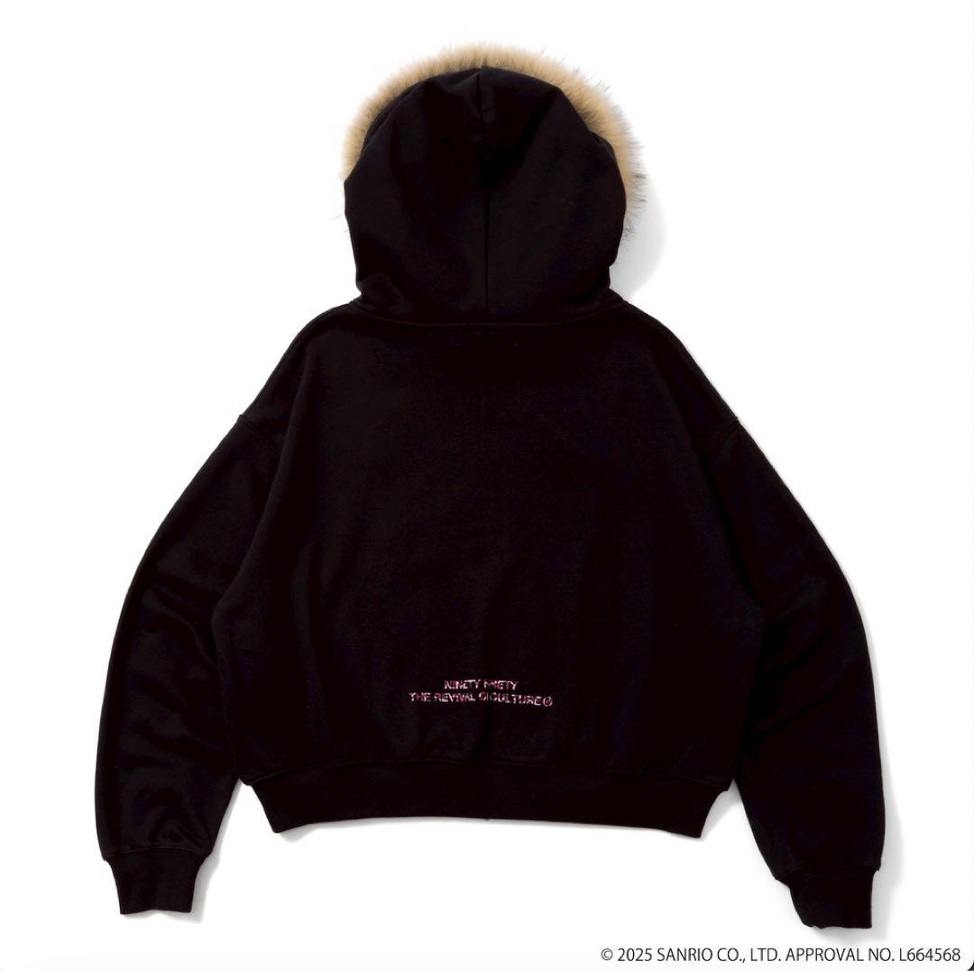 HELLO KITTY 9090girl Logo Zip Hoodie 黒M