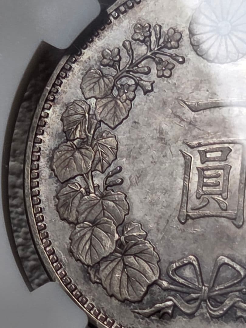 (稀少な状態 NGC MS63)新1圓銀貨(大型)　明治18年(1882)