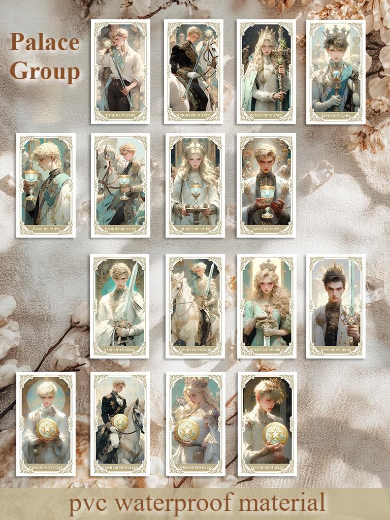 【正規品タロットカード】PVC製✨繊細で美しいイラストの白の宮殿パレスタロット