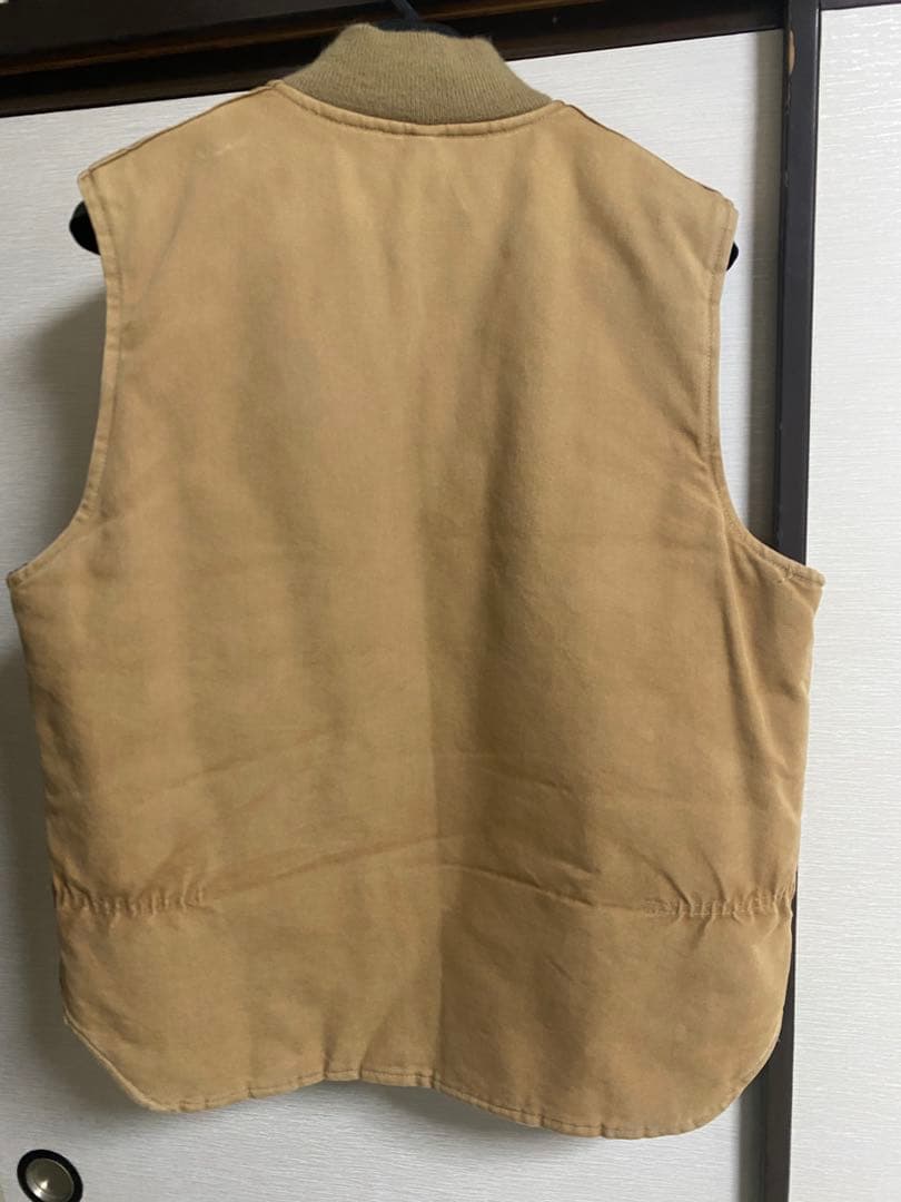 【USA製】80s Carhartt ダックベスト キャメ ル L