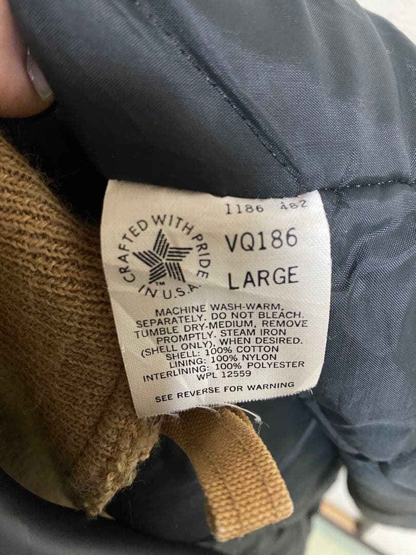 【USA製】80s Carhartt ダックベスト キャメ ル L
