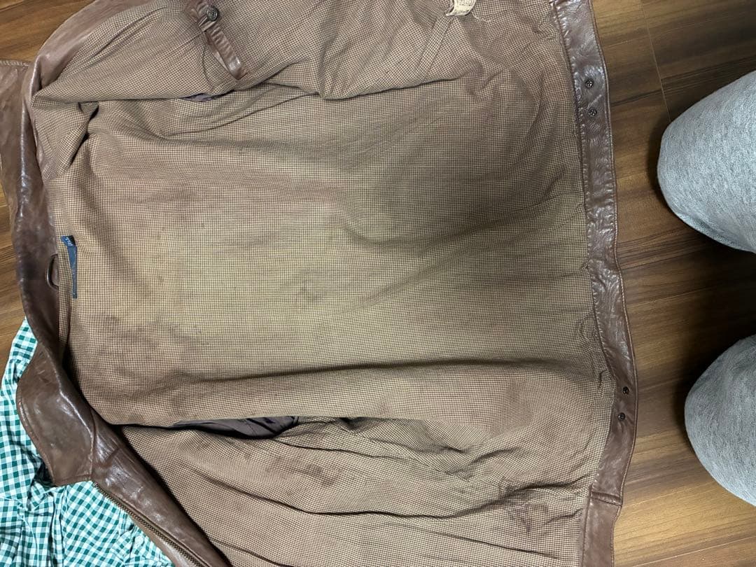 ポロ　ラルフローレン ラムレザー　スウィングトップ　ハリントン