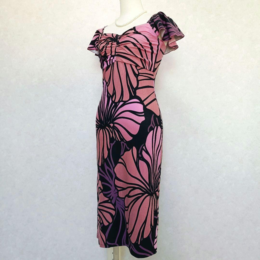 Hugs and Honis ハグホニ ハワイアン フラワープリントドレス M