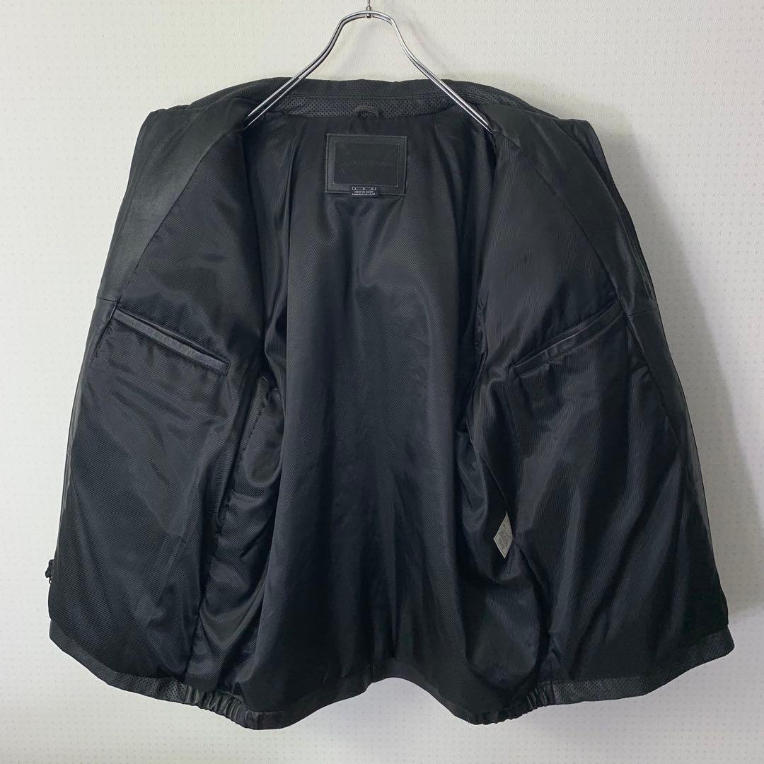 00s JORDAN レザージャケット L 刺繍ロゴ 海外限定 エルボー ジップ