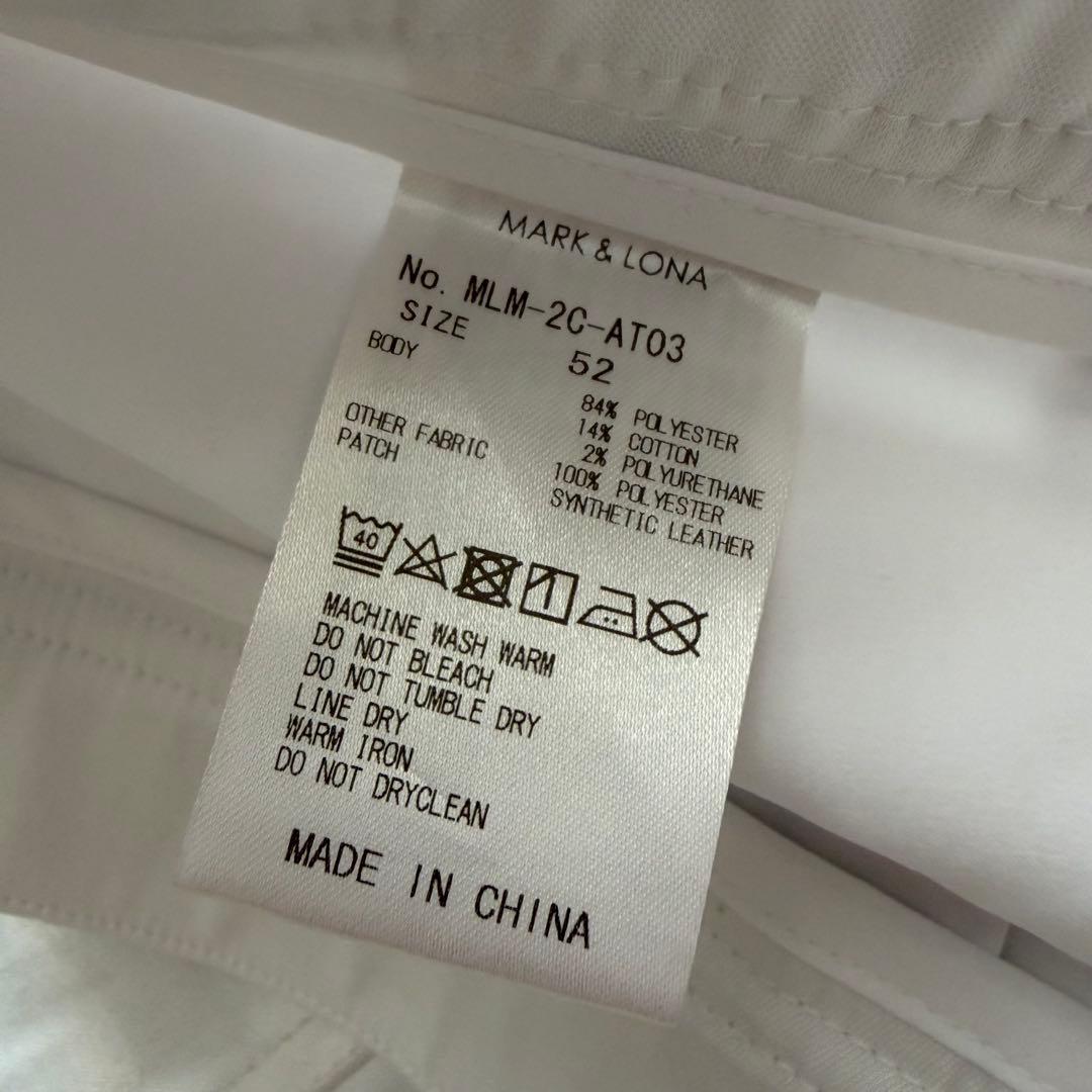 マークアンドロナ　総柄　ストレッチ　パンツ　ゴルフウェア　ホワイト系　サイズ52