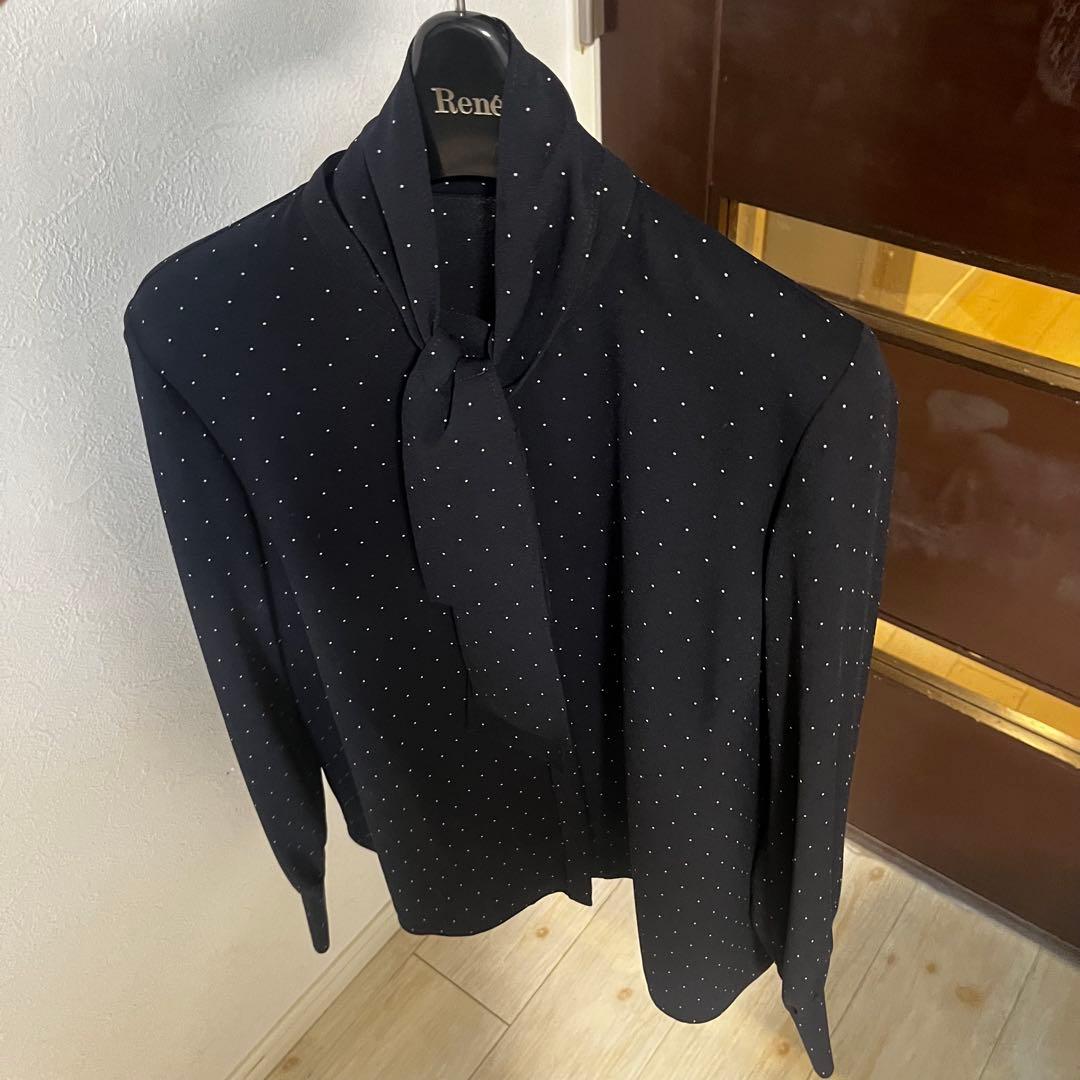 新品☆ ANAYI ボウタイジョーゼットブラウス/セオリー、23区、ロペ